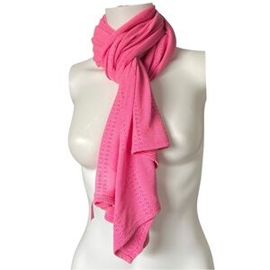 Fresh Produce Solid Pink Knit Scarf Large Rectangle Made in USA